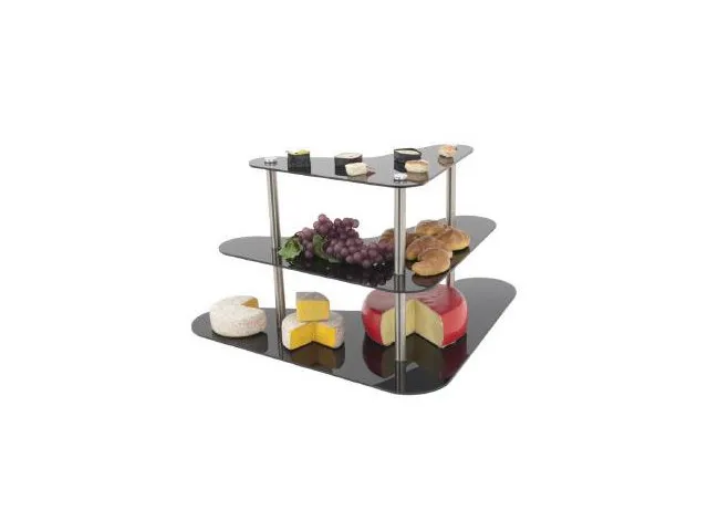 Buffet Enhancements - 010RW36BK - 36" Winged Triple Tier Riser - Black