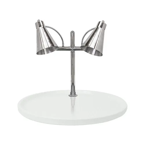 Buffet Enhancements - 010HFD-WG30RD - 30" Flex Dual Carving Station - White Granite Chefstone Round Base