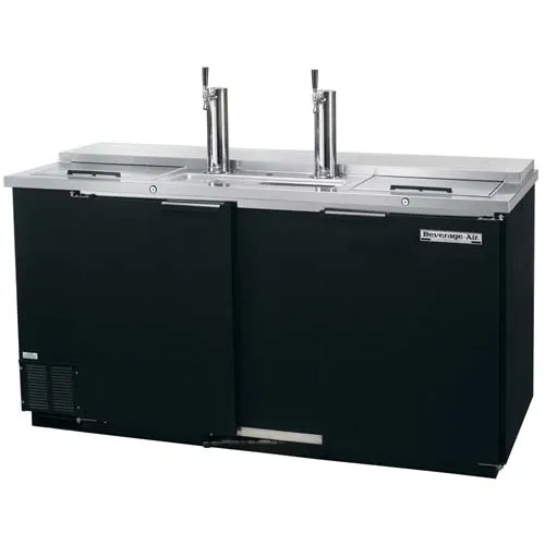 Beverage Air - DD58C-1-B - Direct Draw Draft Beer Dispenser 3 Keg Capacity 2 Tower Club Top 59"