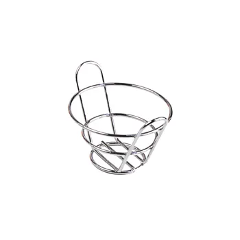 GET Enterprises - 4-22770 - 4 1/2" x 2 1/2" Chrome Appetizer Bucket Basket