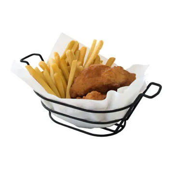 GET Enterprises - 4-33785 - Oval Black Powder-coated Basket With Handles