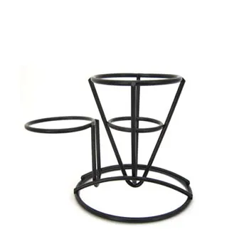 GET Enterprises - 4-361635 - Small Black French Fry Cone w/ 1 Holder