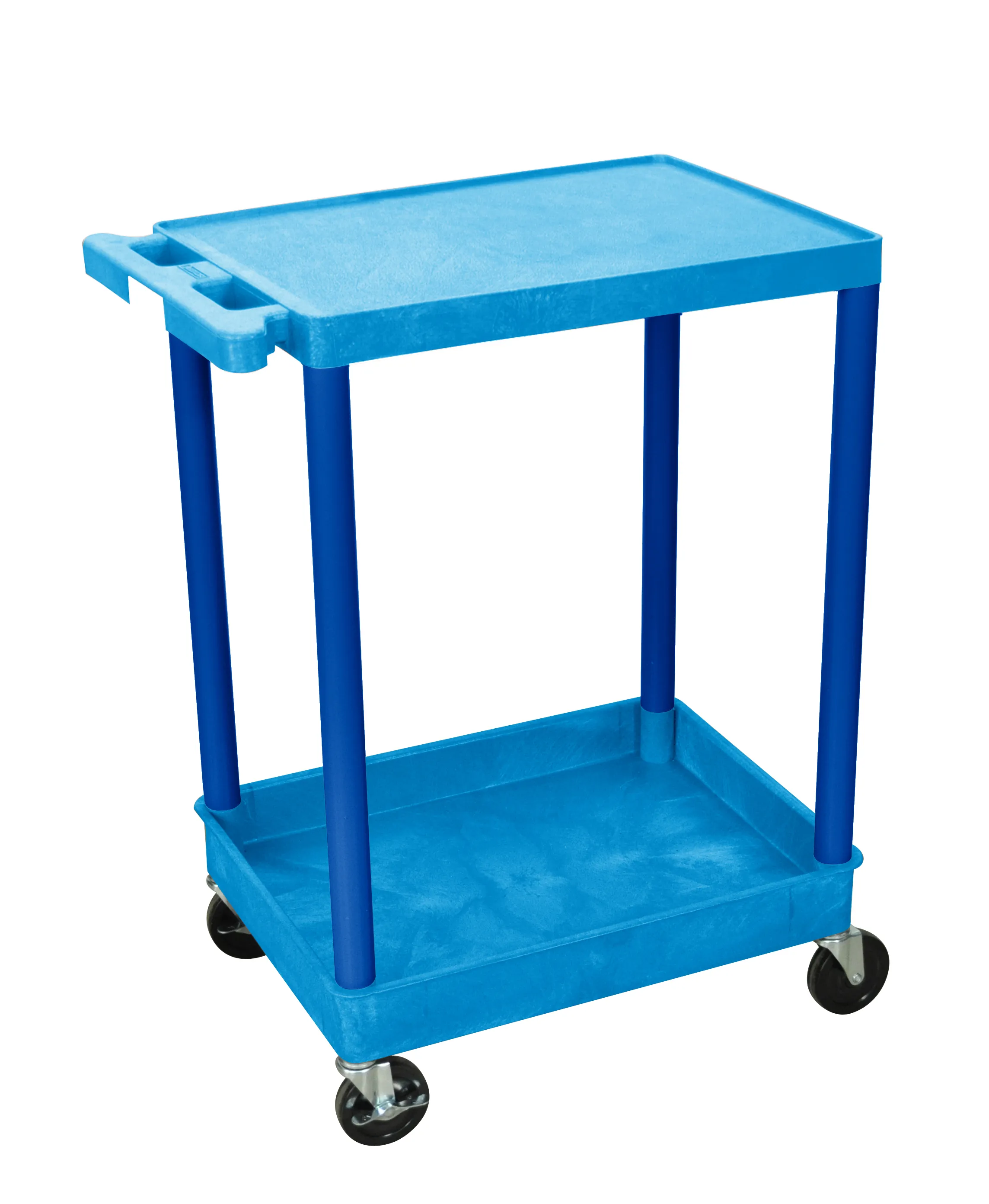 Luxor STC21BU - Plastic 2 Shelf Utility Tub Cart - Blue