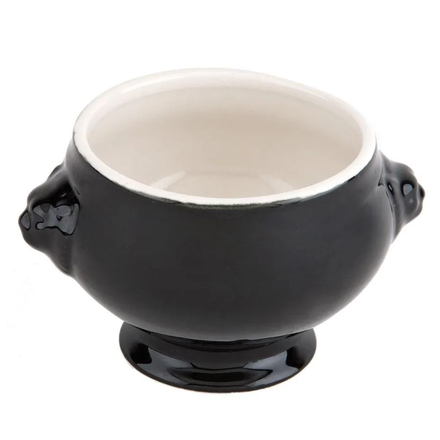 C.A.C. China LN-15-BLK Color Lion Head Bouillon Cups - Black 5-1/4" - (2 Dozen per Case)