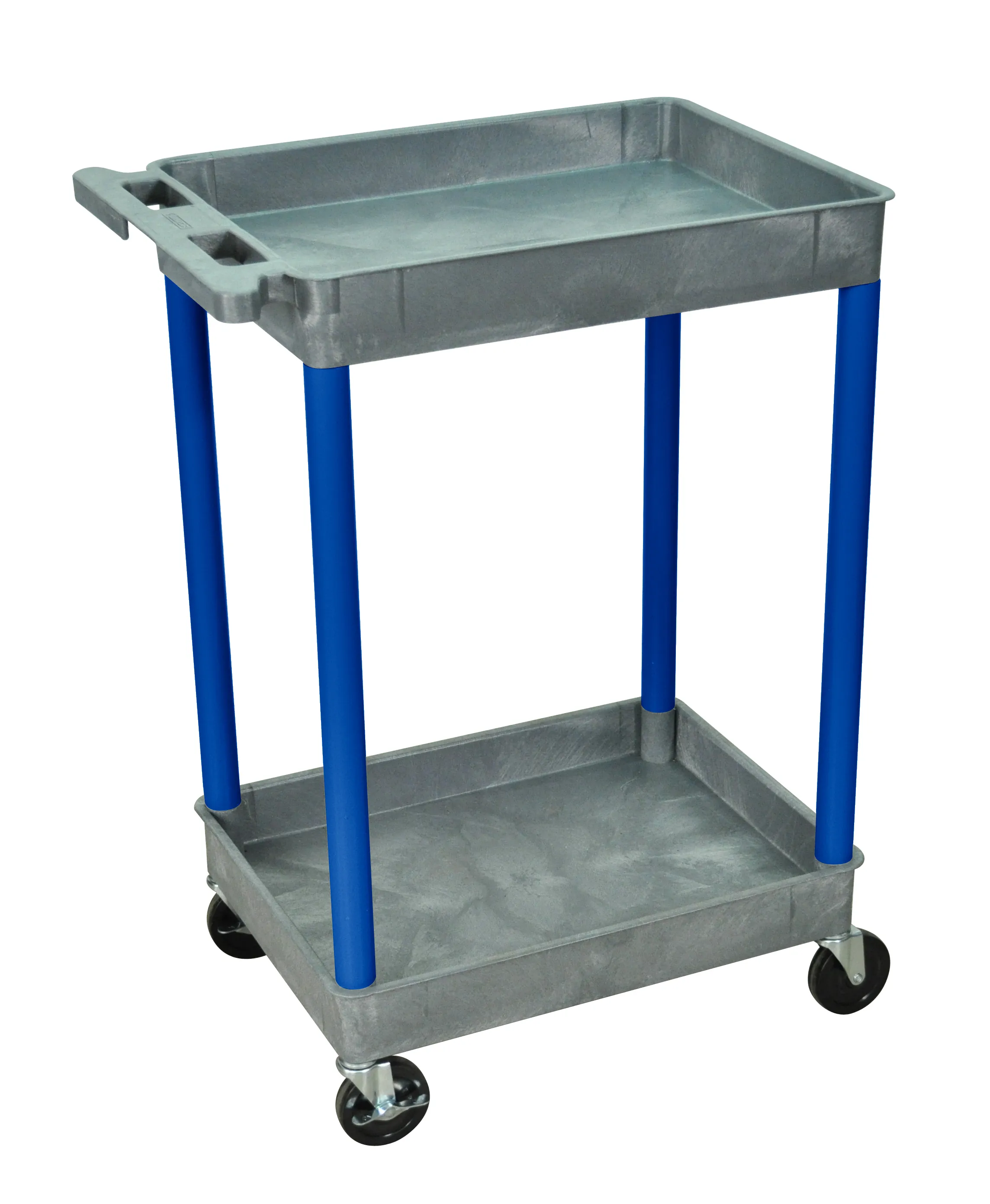Luxor GYSTC11BU - Plastic 2 Shelf Utility Tub Cart - Gray