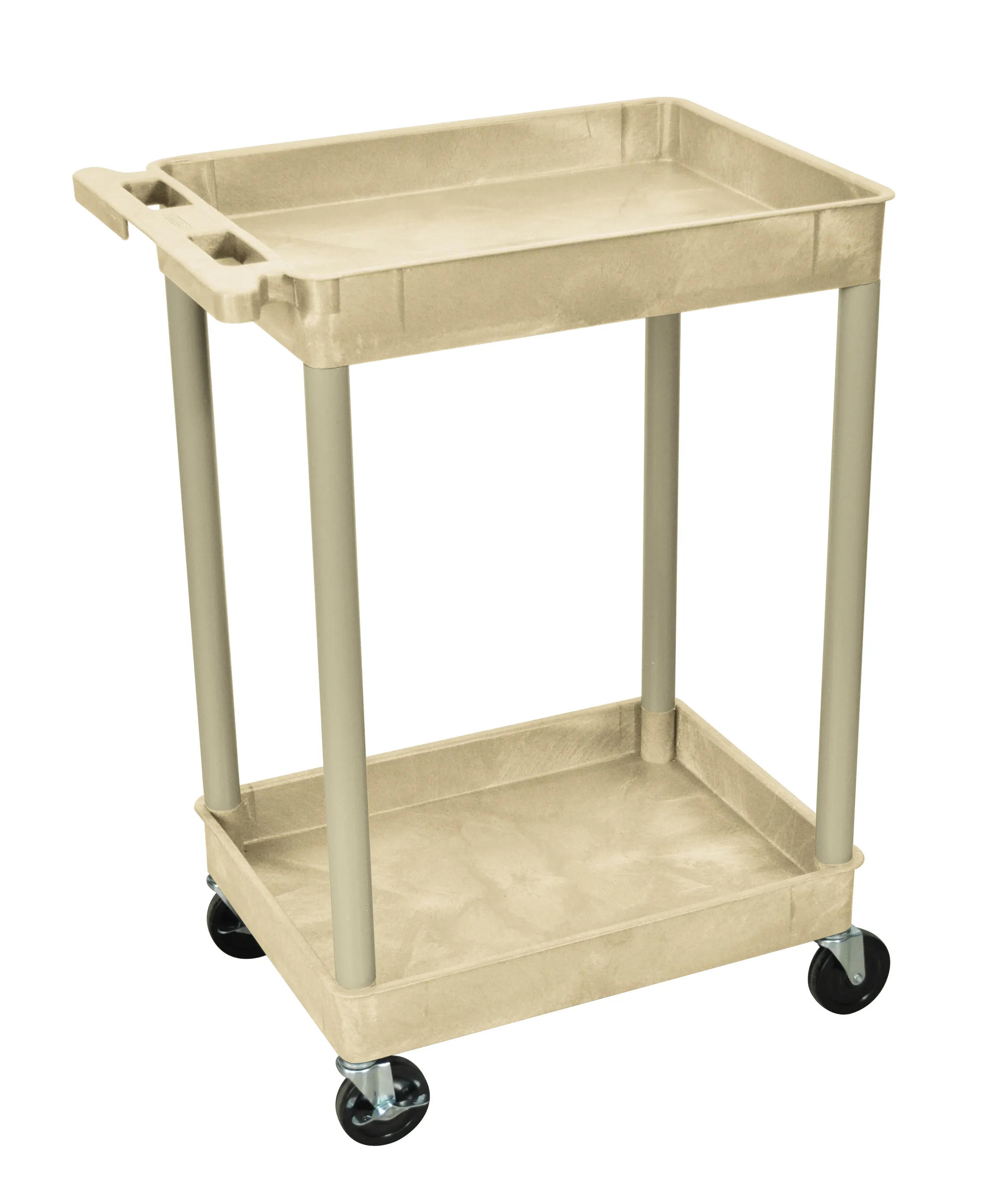 Luxor STC11P - Plastic 2 Shelf Utility Tub Cart - Putty