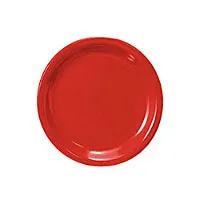 Thunder Group CR106PR - Narrow Rim Round Plate - Pure Red - 6-1/2" (12 per Case) 