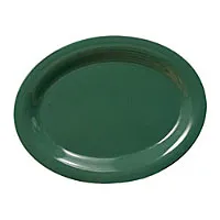 Thunder Group CR212GR - Oval Platter - Green - 12" x 9" (12 per Case) 