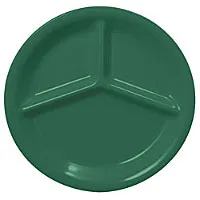 Thunder Group CR710GR - Three Compartment Plate - Green - 10-1/4" (12 per Case) 