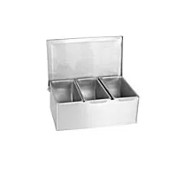 Thunder Group SSCD003 - Stainless Steel Condiment Dispenser 3 Compartment 