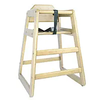 Thunder Group WDTHHC018 - Natural Finish Rubberwood High Chair 29" 