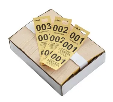 Winco CCK-5YL - Yellow Coat Check Tickets (500 per Case) 
