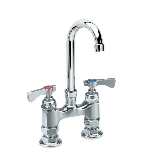 Krowne 15-402L - Royal Series 4" Center Raised Deck Mount Faucet - 8.5" Gooseneck Spout 