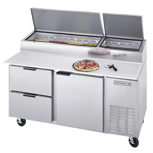 Beverage Air DPD67-2 - Pizza Prep Table w/ Drawers 67"