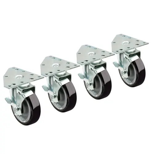Krowne 28166S - Triangle Heavy Duty Plate Caster - 5" Wheel -Set of 4