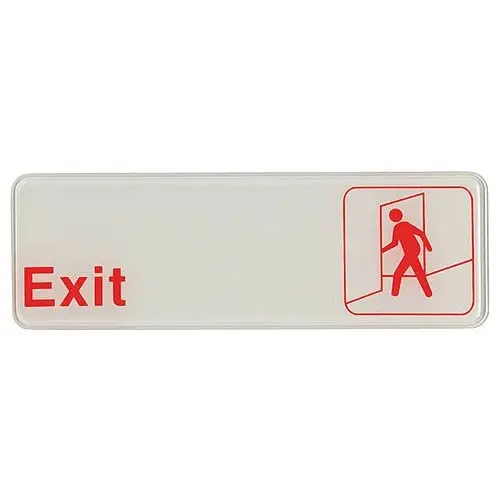 Update International S39-7RD - 9" x 0.06" x 3" - Sign - Board - Exit - Red on White  