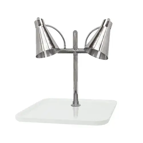 Buffet Enhancements - 010HFD-WG24SQ - 24" Flex Dual Carving Station - White Granite Chefstone&trade; Square Base