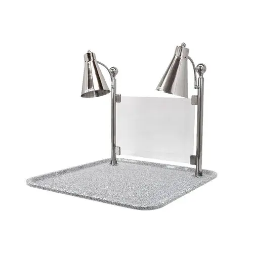 Buffet Enhancements - 010HFD-GG24SQ - 24" Flex Dual Carving Station - Grey Granite Chefstone&trade; Square Base