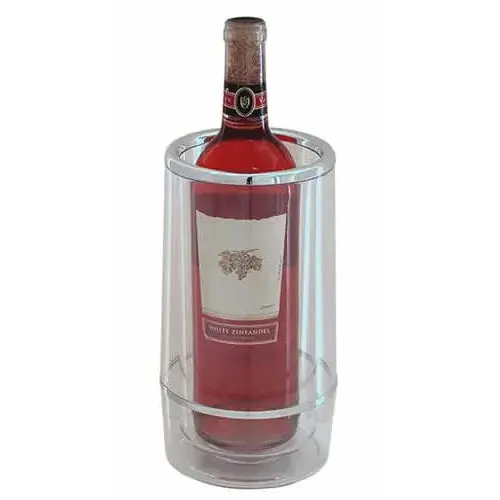 Update International WC-AC - 4.5" x 9.25" x 4.5" - Acrylic Wine Cooler with Silver Band   