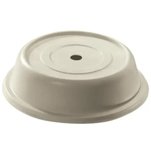 Cambro 124VS-101 - 12 1/4" Antique Parchment Colored Versa Camcover Round Plate Cover (12 per Case) 