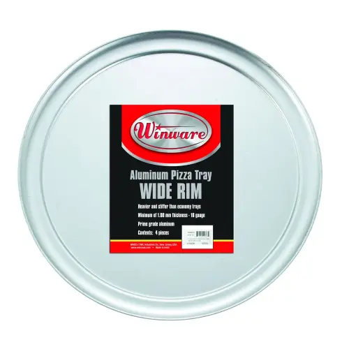 Winco 8" Wide Rim Aluminum Pizza Pan 4/Per Pack [APW-8]