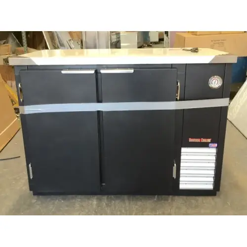 Universal Coolers BB48B - 48" Back Bar Cooler - Black Solid Doors 
