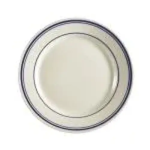 C.A.C. China BLU-16 - Blue Line Plate 10-1/2" - (1 Dozen per Case)