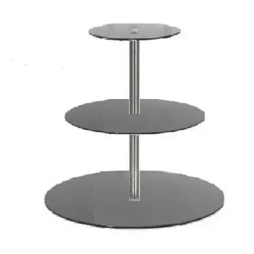 Buffet Enhancements - 010RR18BK - 18" Round Triple Tier Riser - Black
