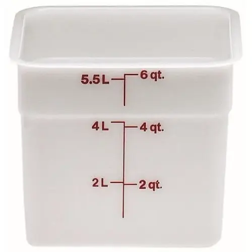 Cambro 6 Qt Polyethylene Food Storage Container - CamSquare (Set of 6) [6SFSP-148]