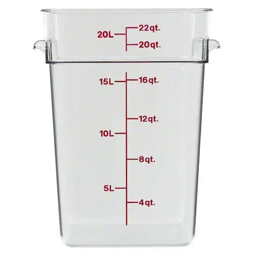 Cambro 22SFSCW-135 - 22 qt Polycarbonate Food Storage Container - Camwear CamSquare (6 per Case) 