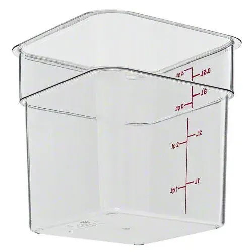 Cambro 4SFSCW-135 - 4 qt Polycarbonate Food Storage Container - Camwear CamSquare (6 per Case) 