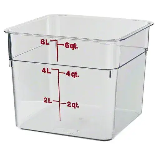 Cambro 6SFSCW-135 - 6 qt Polycarbonate Food Storage Container - Camwear CamSquare (6 per Case) 