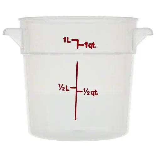 Cambro RFS1PP-190 - 1 qt Polypropylene Round Food Storage Container (12 per Case) 
