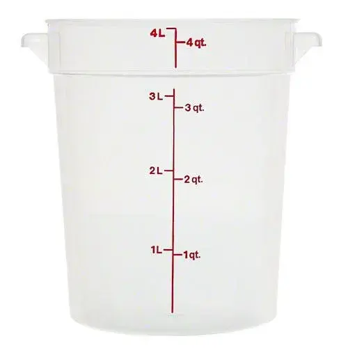 Cambro RFS4PP-190 - 4 qt Polypropylene Round Food Storage Container (12 per Case) 