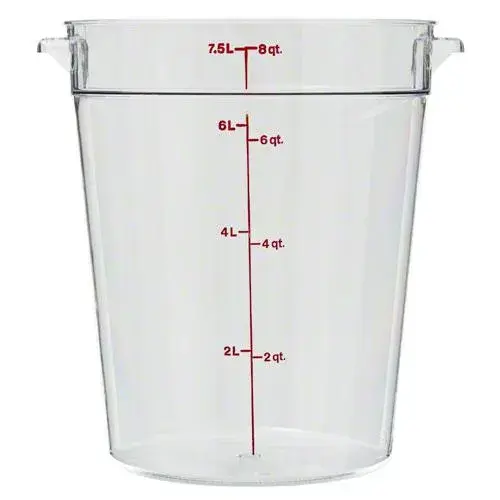Cambro RFSCW8-135 - 8 qt Polycarbonate Food Storage Container - Camwear Round (12 per Case) 