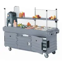 Cambro KVC856-191 - CamKiosk Granite Gray Vending Cart w/ Pan Wells 