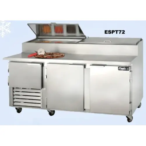 Leader ESPT72-M - Three Door 72" Pizza Prep Table - NSF Certified - Marble Top