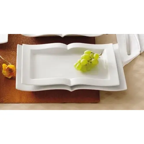 C.A.C. China GBK-12 Goldbook Book-Shaped China Serving Platter 10-1/4" - (2 Dozen per Case)