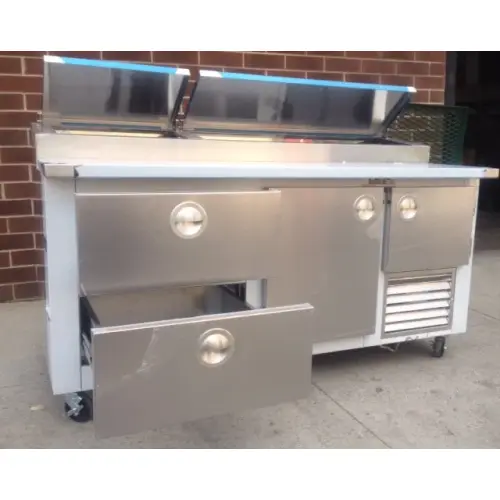 Universal Coolers MPP-6C - 72" Pizza Prep Table - Marble Top - 1.5 Doors - 2 Drawers