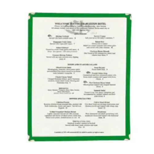 Update International MCV-1GR - 0.1" x 9.25" x 12" - Menu Cover 