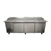 Universal UPPT92 92&rdquo; Three Door Pizza Prep Table Refrigerator