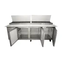 Universal UPPT92 92&rdquo; Three Door Pizza Prep Table Refrigerator