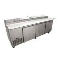 Universal UPPT92 92&rdquo; Three Door Pizza Prep Table Refrigerator