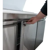 Universal UPPT92 92&rdquo; Three Door Pizza Prep Table Refrigerator