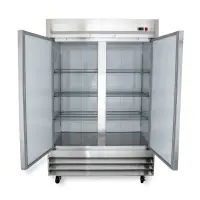 Universal USD54 54" Two Stainless Steel Solid Door Reach in Refrigerator - 47 Cu. Ft.