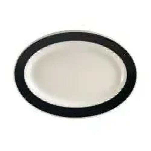 C.A.C. China R-14-BLK - Rainbow Platter12-1/2" - (1 Dozen per Case)