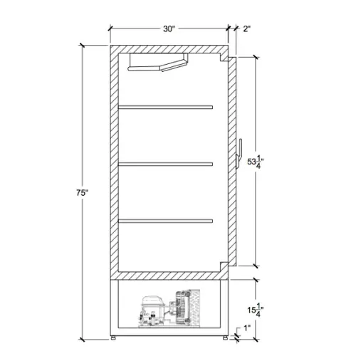 Universal Coolers RIR72 - 78" Swinging Solid Door Reach In Refrigerator