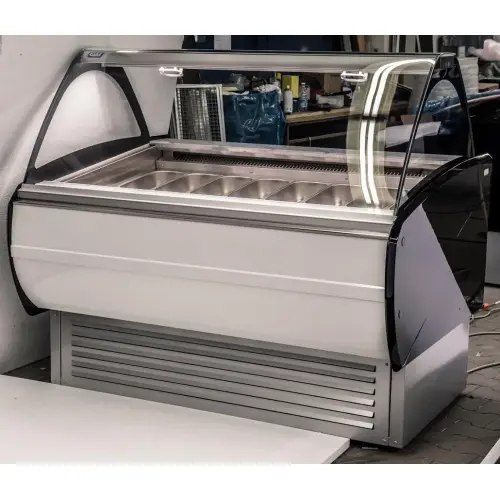 Universal 12 Pan Gelato Display Case Merchandiser Dipping Cabinet - 46"