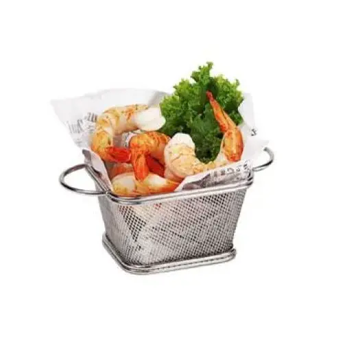 GET Enterprises - 4-81865 - Stainless Fry Basket with 2 Loop Handles