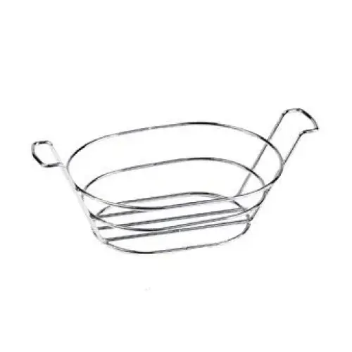 GET Enterprises - 4-22785 - Oval Chrome Basket With Handles